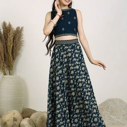 Inddus Girls Embroidered Thread Work Ready to Wear Lehenga &-picture-29