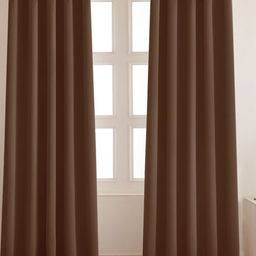 HOMEMONDE Brown 2 Pieces Black Out Long Door Curtains-image-24