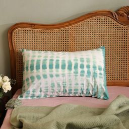 SLEEPY THREADS Green & White Abstract Rectangle Cushion Covers-image-43
