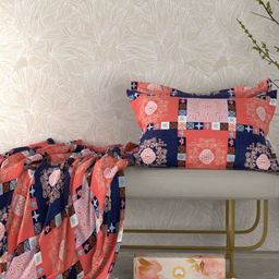 Pure Decor Pink & Blue Ethnic Motifs 260 TC Queen Bedsheet with 2 Pillow Covers-picture-23