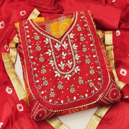 SAINOOR Printed Pure Cotton Semi-Stitched Dress Material-image-90