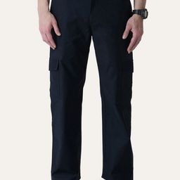 PERCH Men Relaxed Straight Leg Mid-Rise Cotton Cargos Trousers-image-11