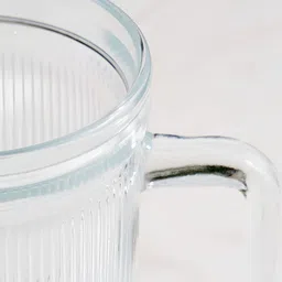 Home Centre Transparent Textured Glass Transparent Mugs Set of Cups and Mugs image 4