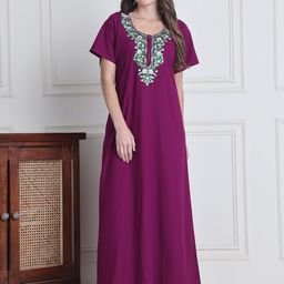 Secret Wish Embroidered Maxi Nightdress-image-98