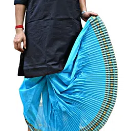 AMIT ONLINE Men Bengali Mour Puccho Dupion Silk Dhoti-image-73