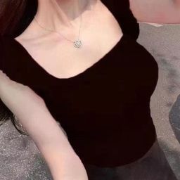 KPOP Women Square Neck Cap Sleeves Fitted Top-image-83