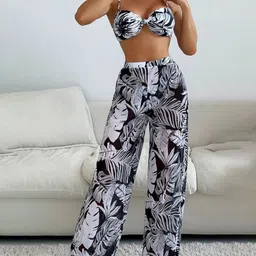 Plus Curvves Tropical Printed Swimsuit With Cover up-image-87