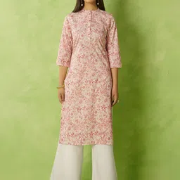 Anouk Floral Printed Mandarin Collar Straight Kurta-picture-42