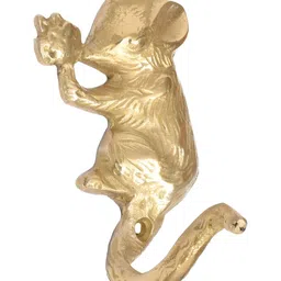 IndianShelf Gold Toned Brass Rat Wall Hanger Hooks for Kitchen-image-99