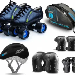 Hail Stone Pro Shoe Skate Combo Size-1 UK (for Age Group 7-8 Years) Skating Kit-23
