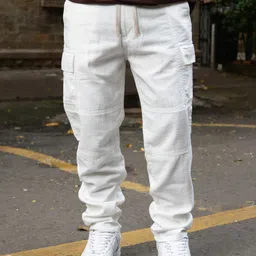 Powerlook Men Regular Fit Mid-Rise Cotton Cargos Trousers-picture-7