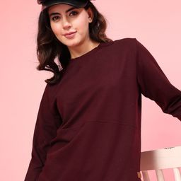 Rigo Women Solid Pullover Cotton Sweatshirt-image-24