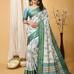 HI FI NX Floral Silk Cotton Chanderi Saree-picture-24