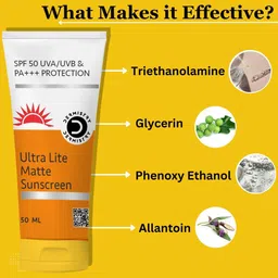DERMISTRY Ultra Lite Matte Finish & Water-Based Set Of 2 SPF 50 Sunscreen -50ml Each image 4