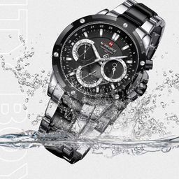 Naviforce Men Brass Dial & Stainless Steel Straps Analogue Chronograph Watch NF9196 SBB-picture-15