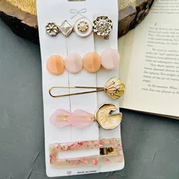 Radhya Accessories Women Pack Of 5Embellished 5hair clips combo card-image-57
