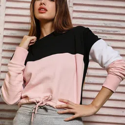 Campus Sutra Women Colourblocked Cotton Pullover Sweatshirt-picture-17
