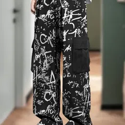 TRIPR Men Printed Mid-Rise Cargo Track Pants-picture-11