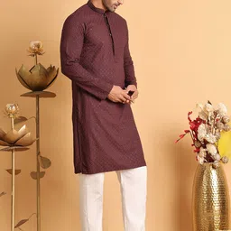Jompers Men Embroidered Regular Sequinned Kurta with Pyjamas-picture-52