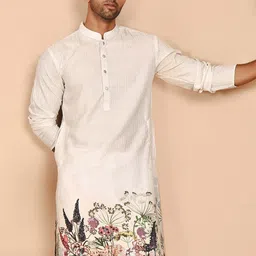 Anouk Floral Printed Mandarin Collar Sequinned Straight Kurta-picture-56