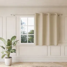 DDecor Beige Abstract Printed Room Darkening Window Curtain-27