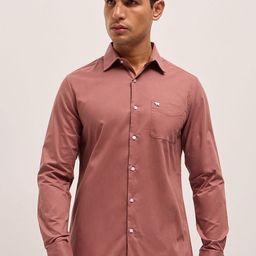 THE BEAR HOUSE Tailored Fit Spread Collar Pure Cotton Formal Shirt-image-13