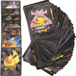 woyr 55pcs Pokemon TCG Black Card Box V Series Vmax Gx Playing Card image 2