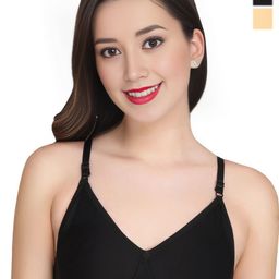 Liigne Women Pack of 2 Solid Full Coverage Non Padded Bra-49