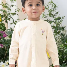 Tiber Taber Boys Floral Embroidered Cotton Casual Shirt-image-15