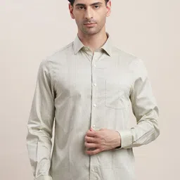 Turtle Men Standard Slim Fit Spread Collar Micro Ditsy Printed Cotton Formal Shirt-image-28