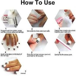 varunya Fake Nails With Glue Kit/ Artificial Nails Set 100 False Nail (White) image 3