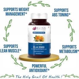 Bliss Welness Plant Based CLA 2000 (Conjugated Linoleic Acid) Softgels - 60 Softgels image 2