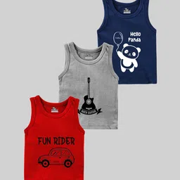 KidBee Kids Pack Of 3 Cotton Innerwear Vests-picture-47