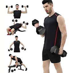 HackerX 2-Pcs Rubber Coated Dumbbells - 7.5 kg Each image 2