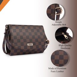 ADISA Checked Boxy PU Structured Sling Bag image 2