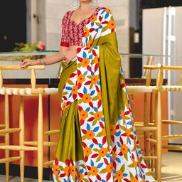 Suha Mustard Pure Cotton Printed Block Print Sarees-picture-43