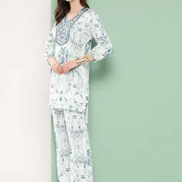 Nayam By Lakshita Embroidered Tunic & Palazzo Co-Ords-picture-48