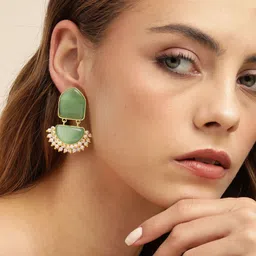 Anouk Gold Plated Beaded Contemporary Drop Earrings-3