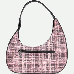 ZOUK Pixi Checked Printed Half Moon Shoulder Bag image 4