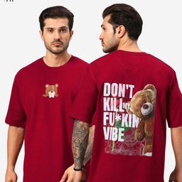 URBANICE Men Graphic Printed Round Neck Cotton Oversized T-shirt-image-78