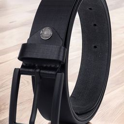 LOOPA Men Textured Leather Wide Belt-41