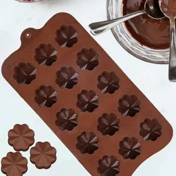 Kuber Industries 3-Pcs Flower Cookies Chocolate Mould Cake Tray-50