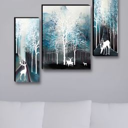 Myntra Elegant Homes White & Blue 3 Pieces Floral & Botanical Wall Art-picture-14