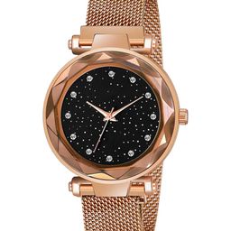 THE SHOPOHOLIC Women Embellished Dial & Bracelet Style Straps Analogue Watch Gold-12-image-7