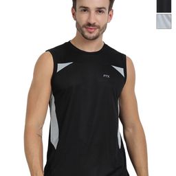 FTX Pack Of 3 Colourblocked Round Neck Sleeveless Dri-FIT T-shirts-image-41