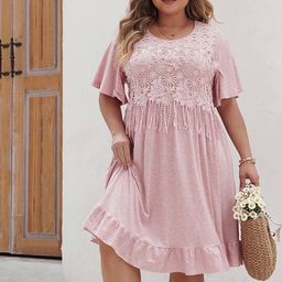 Sztori Women Plus Size Flared Sleeve Fit & Flare Dress-picture-0