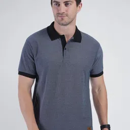 John Peters Men Bio Finish Solid Polo Collar Cotton T-shirt-picture-31