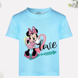 Disney By Miss and Chief Girls Minnie Mouse Printed Bio Finish Applique T-shirt-image-25