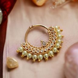 Opal Touch Rose Gold-Plated Cubic Zirconia Studded Stud Nosepin-image-71
