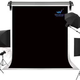 Windrop Solutions 8x10ft Black Screen Background Photo Video Backdrop Youtube Reflector-17